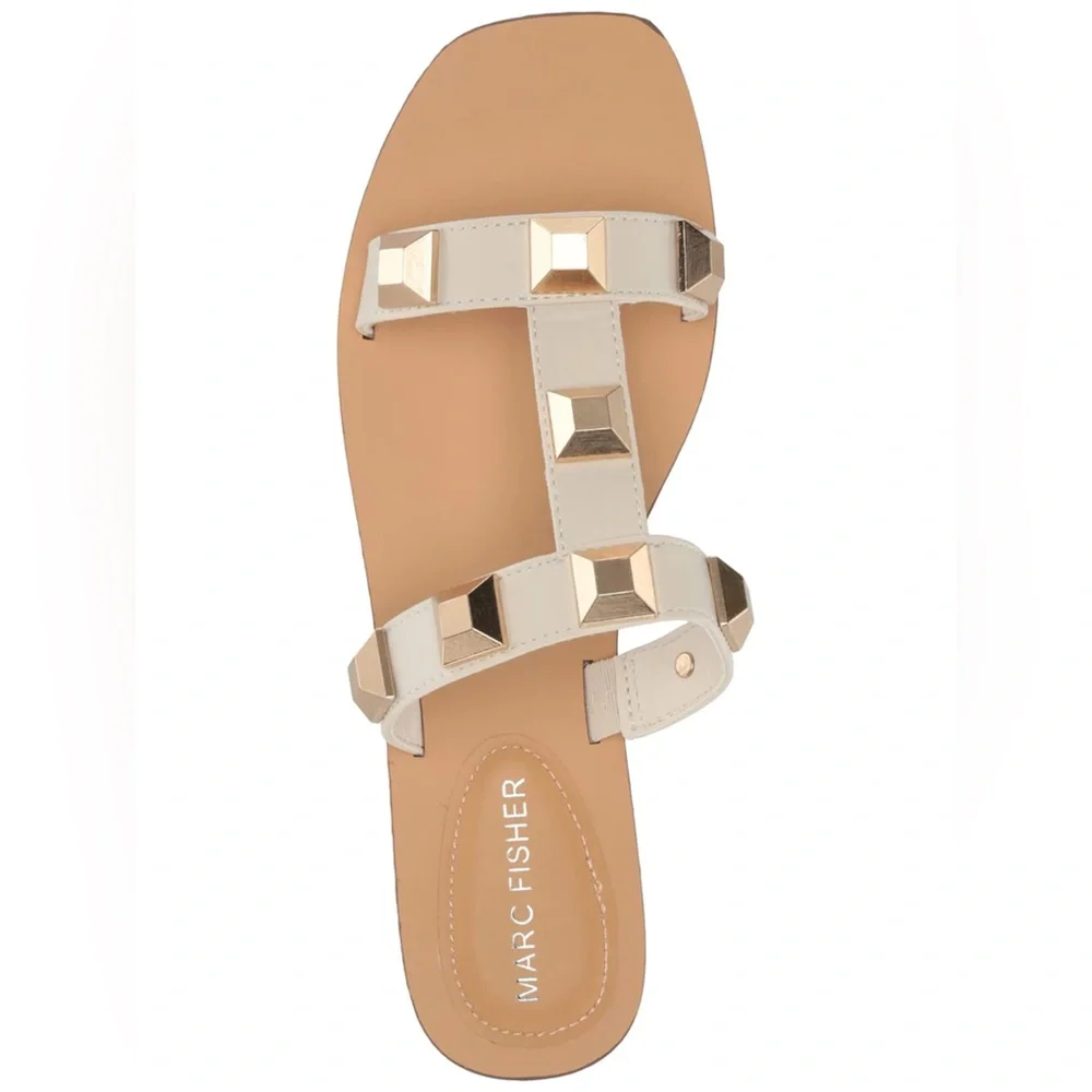 Marc Fisher Cream Sandals Minimalist Design